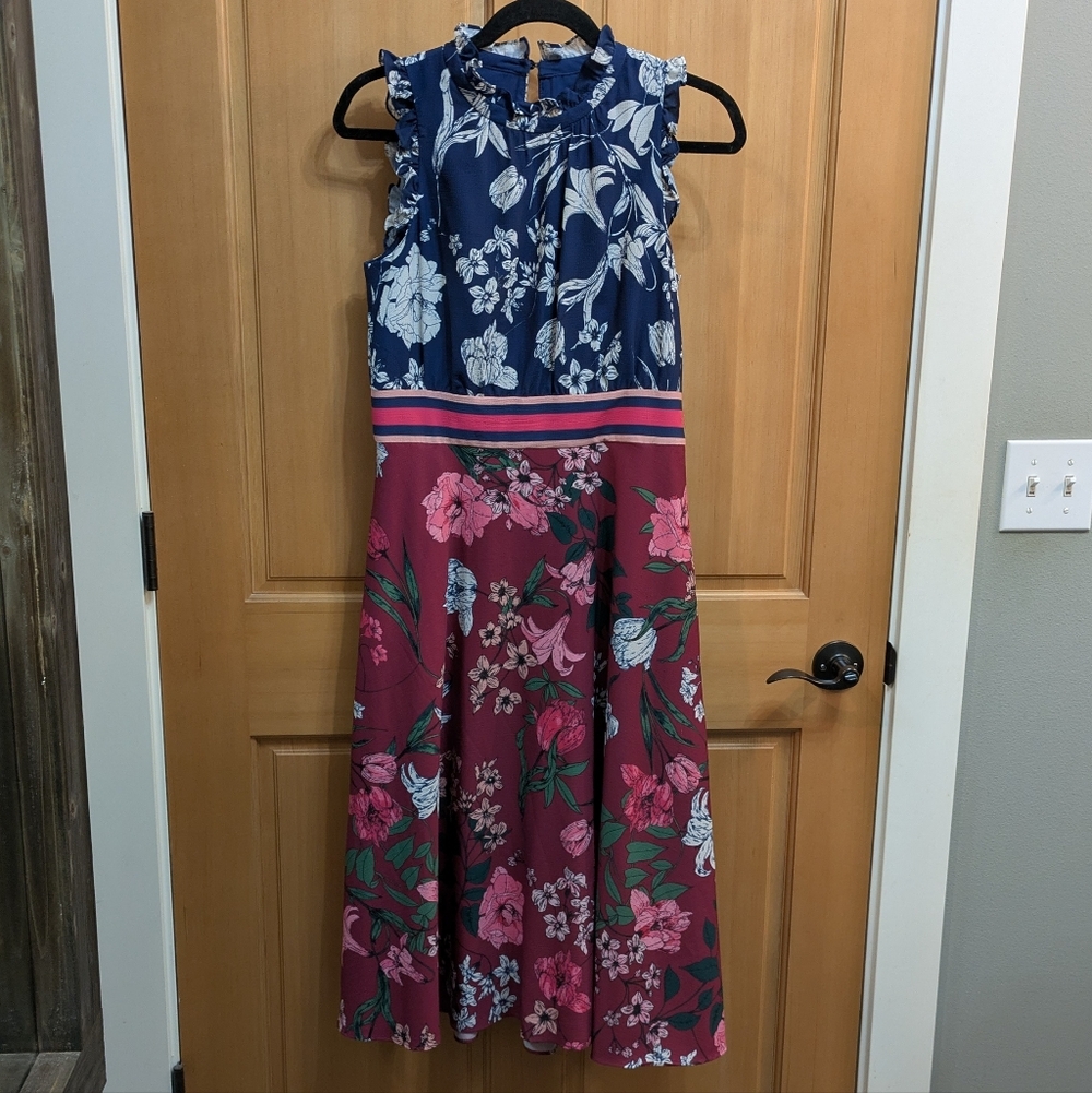 Vince Camuto Kids Dress - Navy and Burgundy Floral